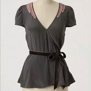 ASO SA Alice Cullen Twilight Anthropologie Floreat Blushing Avian Top